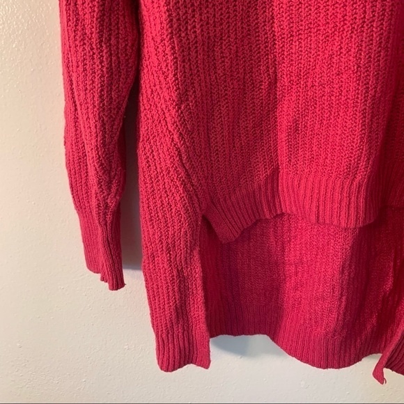 A.n.a. V-Neck High Low Sweater Catalina Hot Pink - Picture 8 of 14